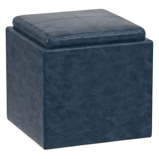 Rockwood Cube Storage Ottoman in Vegan Leather