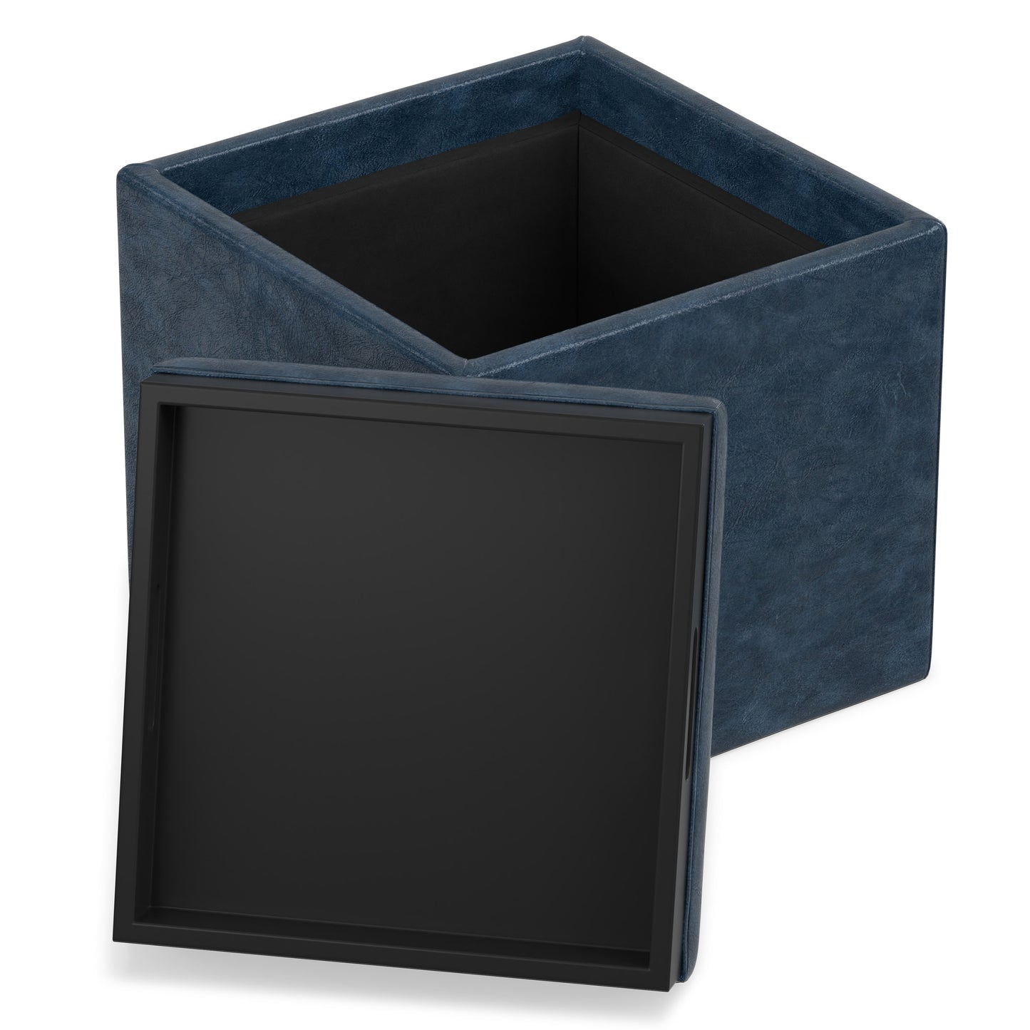 Rockwood Cube Storage Ottoman in Vegan Leather
