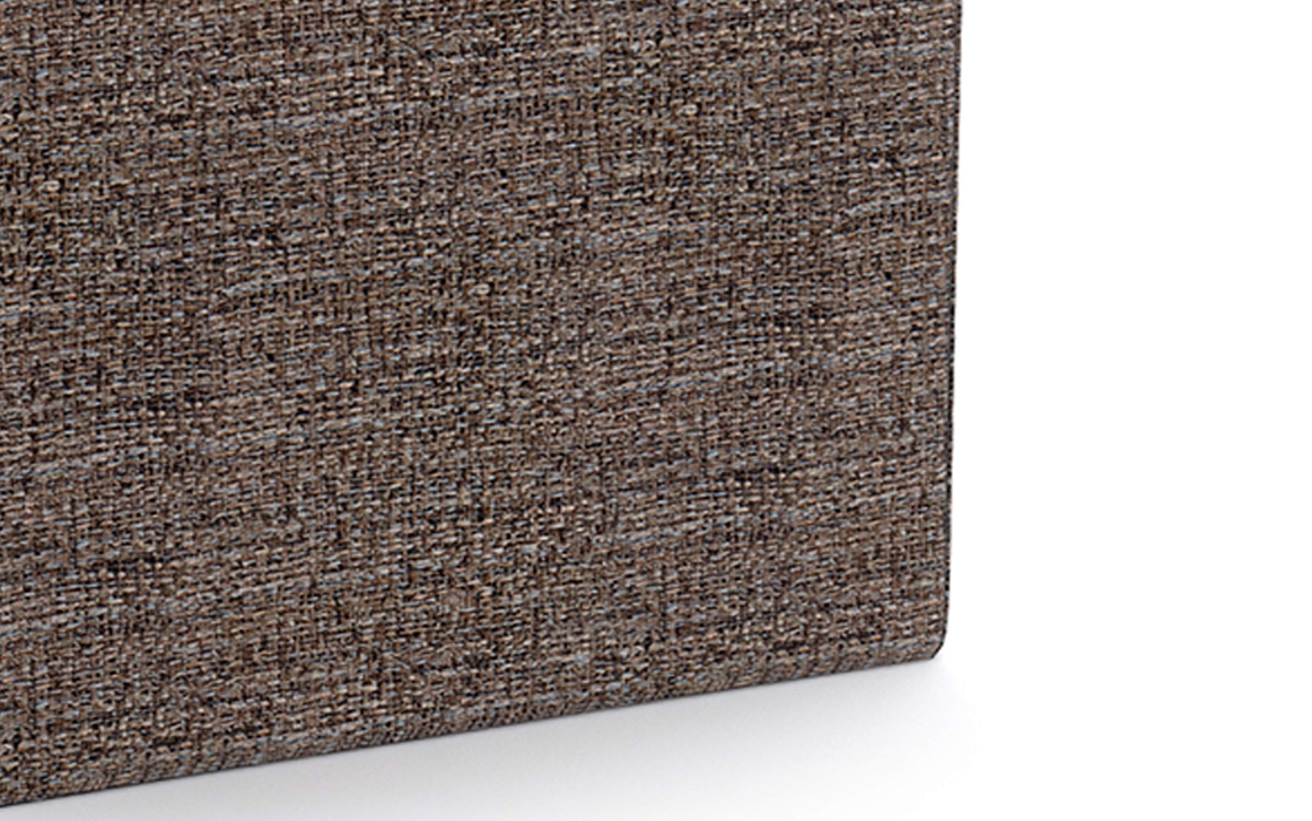 Mink Brown Tweed Style Fabric | Rockwood Vegan Leather Cube Storage Ottoman with Tray