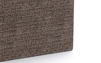 Mink Brown Tweed Style Fabric | Rockwood Vegan Leather Cube Storage Ottoman with Tray