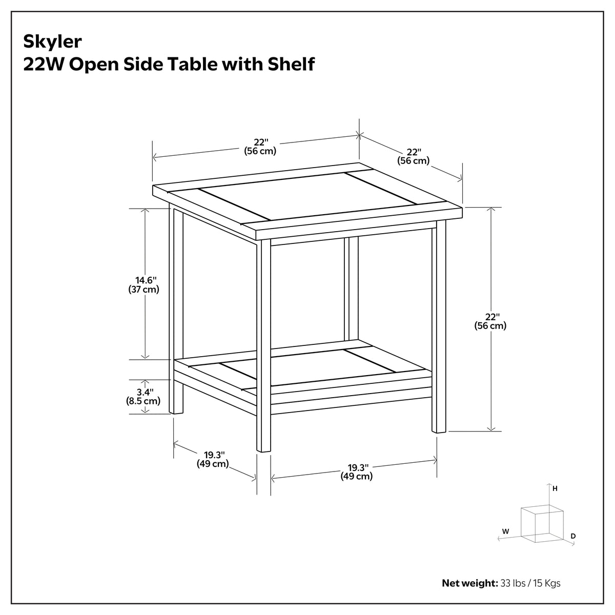 Dark Cognac Brown | Skyler End Table in Mango