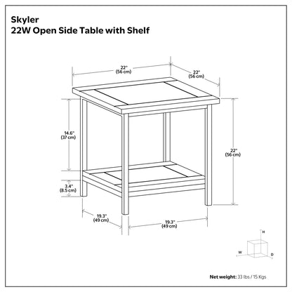Dark Cognac Brown | Skyler End Table in Mango