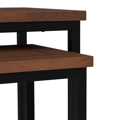 Dark Cognac Brown | Skyler 2 Pc Nesting Side Table in Mango