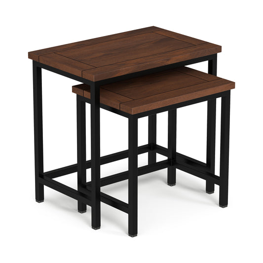 Dark Cognac Brown | Skyler 2 Pc Nesting Side Table in Mango