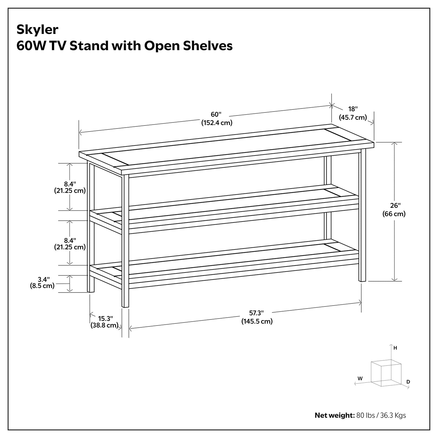 Skyler TV Media Stand in Mango