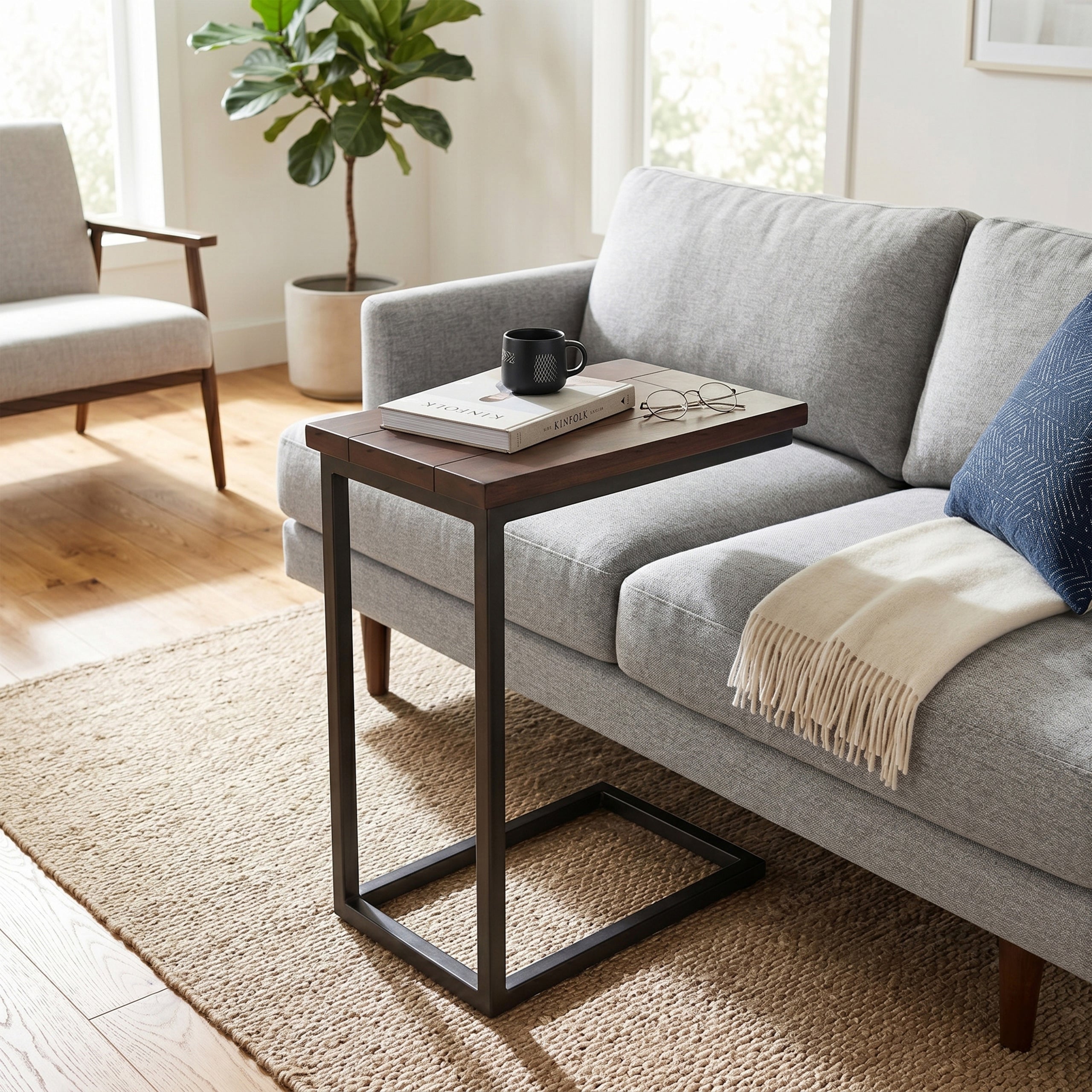 Dark Cognac Brown Black | Skyler C Side Table