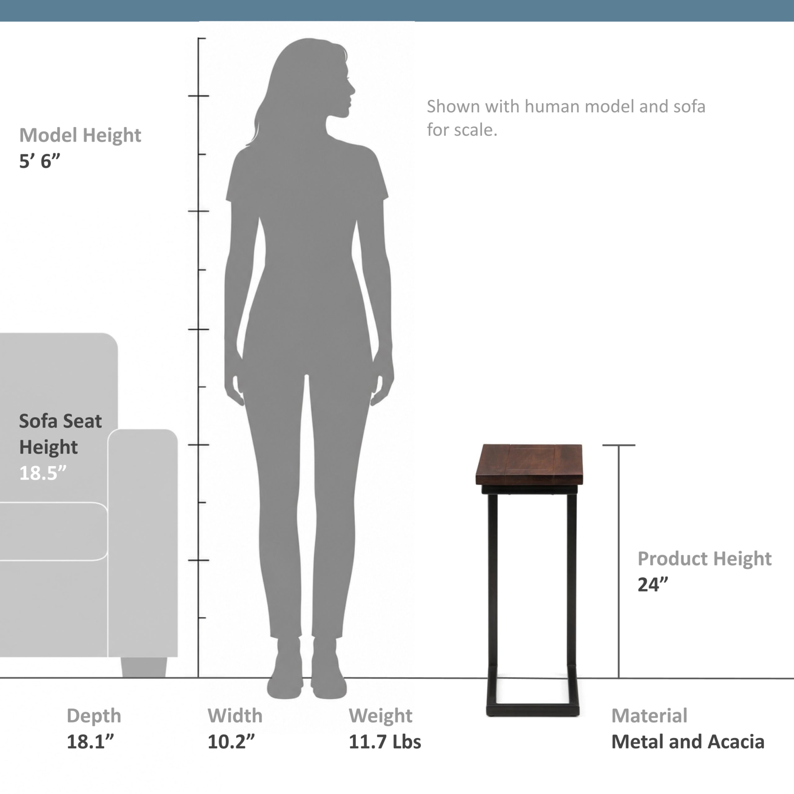 Dark Cognac Brown Black | Skyler C Side Table