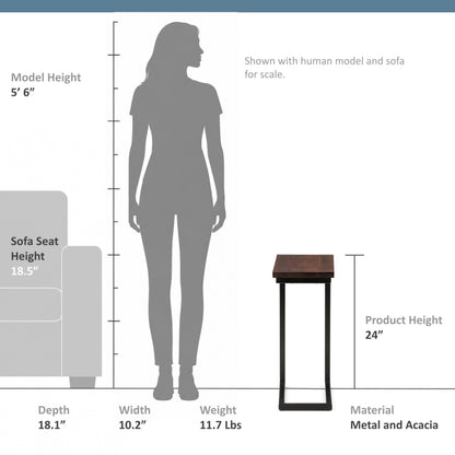 Dark Cognac Brown Black | Skyler C Side Table