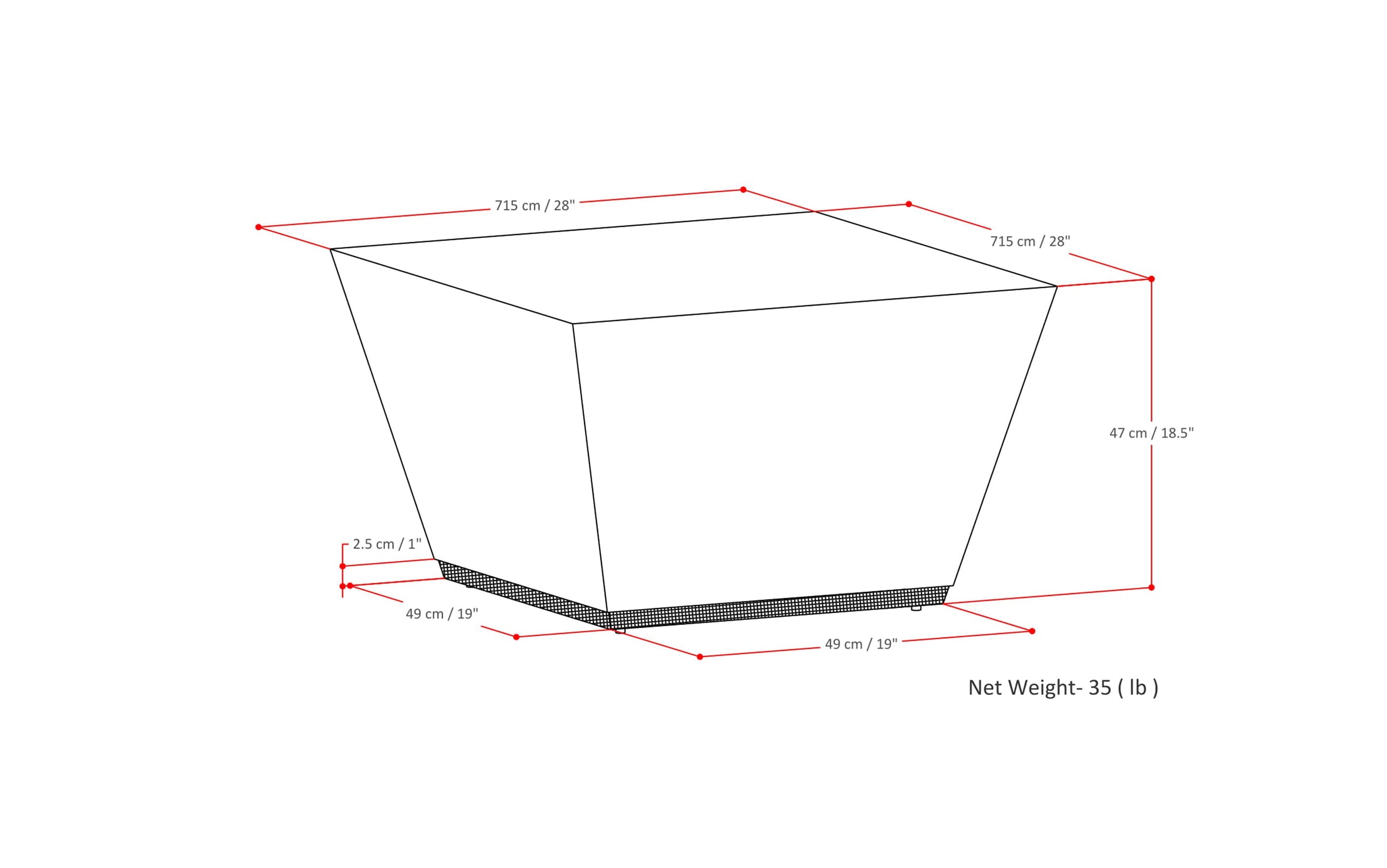 Cognac Brown | Abba Square Coffee Table