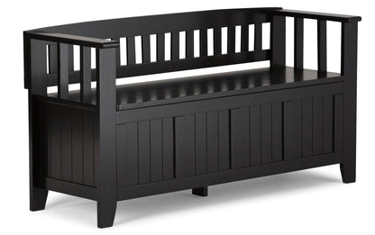 Black | Acadian 48-inch Storage Bench and 36-inch Cabinet