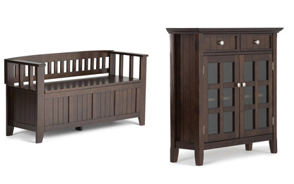 Brunette Brown | Acadian 48-inch Storage Bench and 36-inch Cabinet