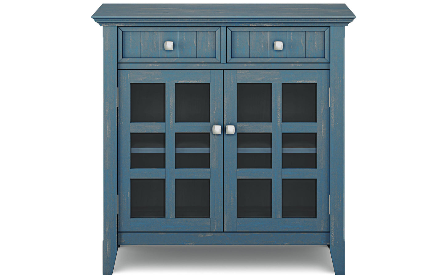 Distressed Coastal Blue | Acadian 48-inch Storage Bench and 36-inch Cabinet