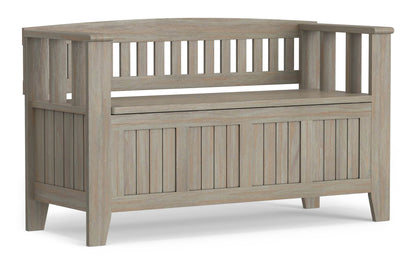 Distressed Grey | Acadian 48-inch Storage Bench and 36-inch Cabinet