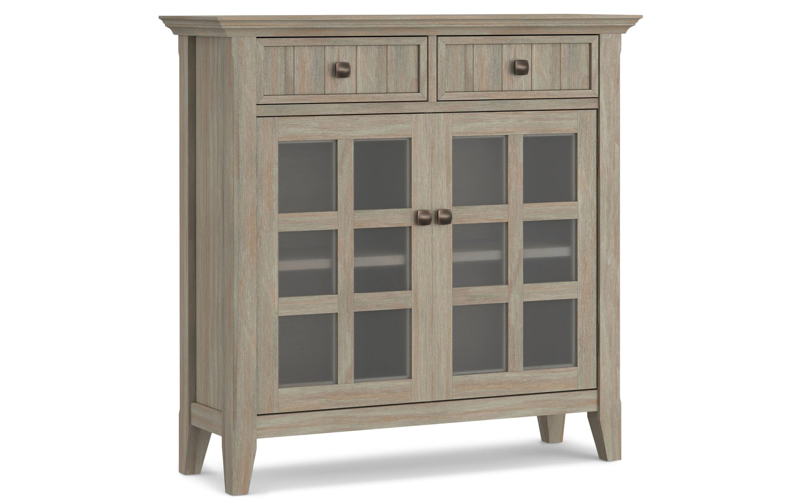 Distressed Grey | Acadian 48-inch Storage Bench and 36-inch Cabinet