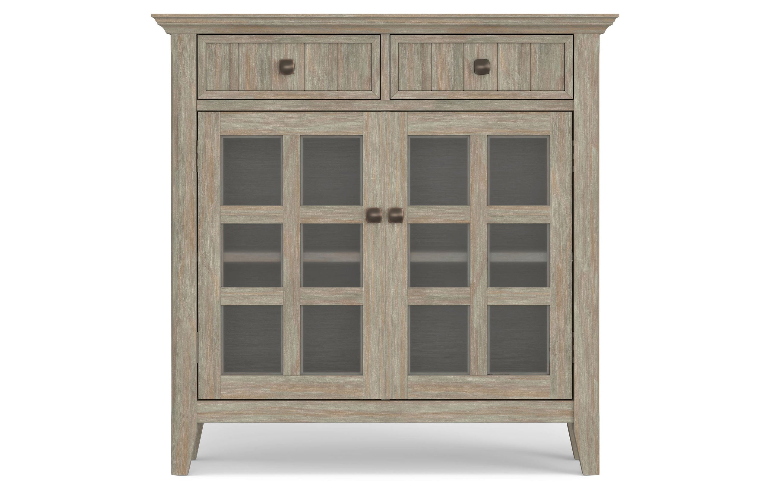 Distressed Grey | Acadian 48-inch Storage Bench and 36-inch Cabinet