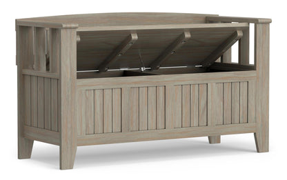 Distressed Grey | Acadian 48-inch Storage Bench and 36-inch Cabinet