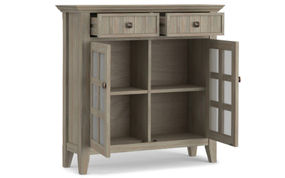 Distressed Grey | Acadian 48-inch Storage Bench and 36-inch Cabinet