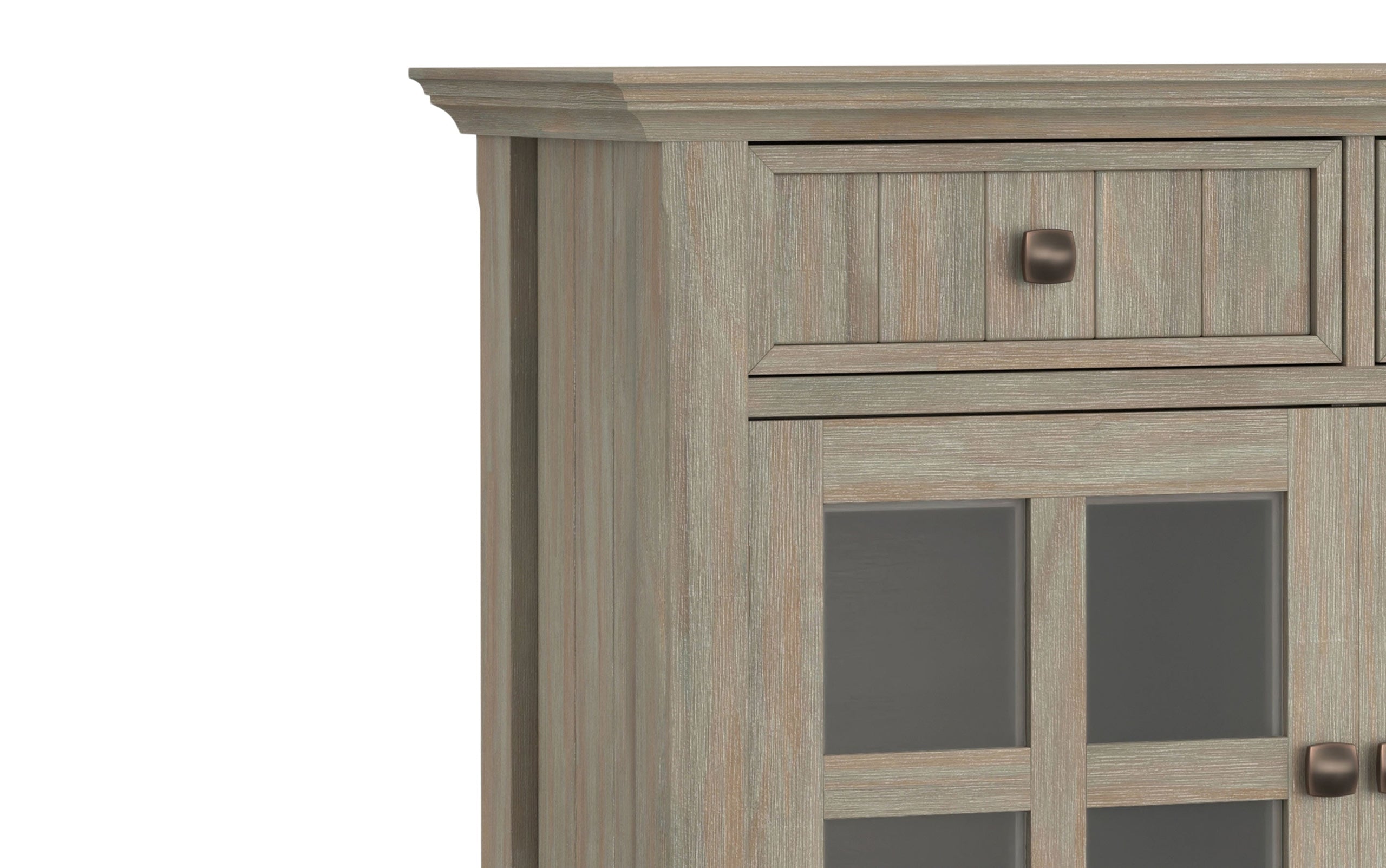 Distressed Grey | Acadian 48-inch Storage Bench and 36-inch Cabinet