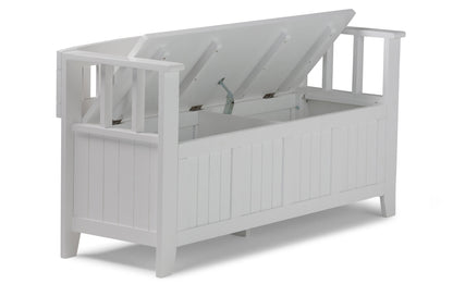 White | Acadian 48-inch Storage Bench and 36-inch Cabinet