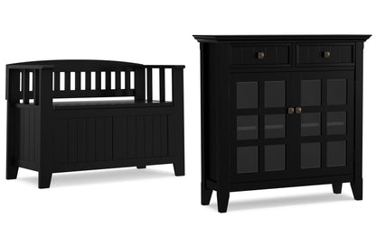 Black | Acadian 36-inch Storage Bench and 36-inch Cabinet