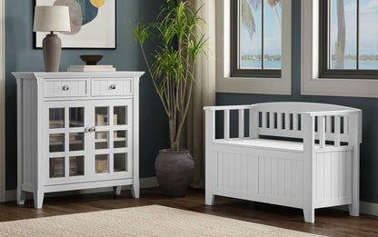 White | Acadian 36-inch Storage Bench and 36-inch Cabinet