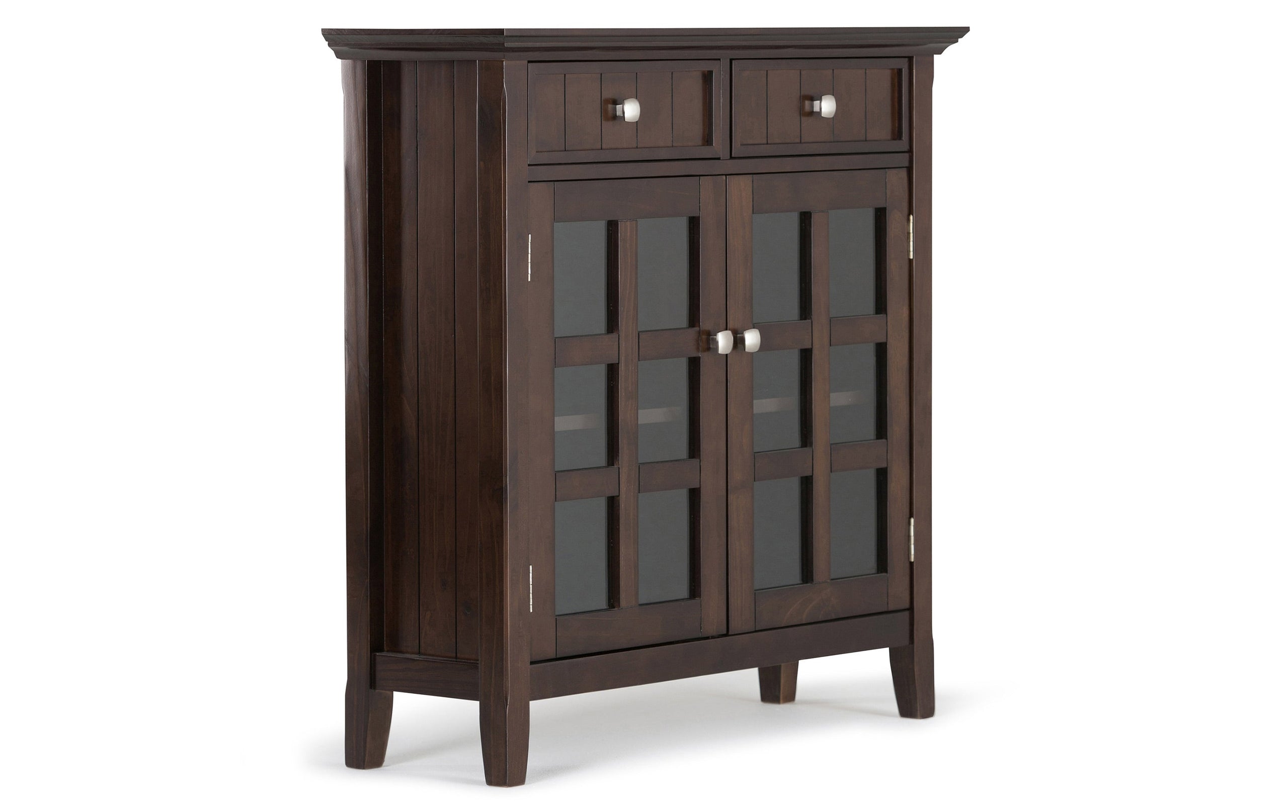 Brunette Brown | Acadian 48-inch Storage Bench with Shelf and 36-inch Cabinet