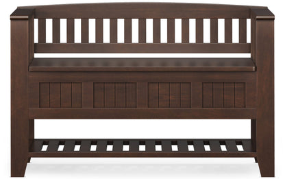 Brunette Brown | Acadian 48-inch Storage Bench with Shelf and 36-inch Cabinet