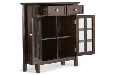 Brunette Brown | Acadian 48-inch Storage Bench with Shelf and 36-inch Cabinet