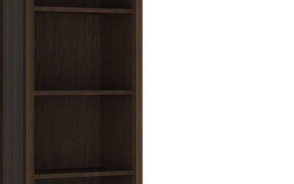 Brunette Brown | Acadian 60 inch TV Stand with 26 inch 5 Shelf Bookcases (Set of 3)