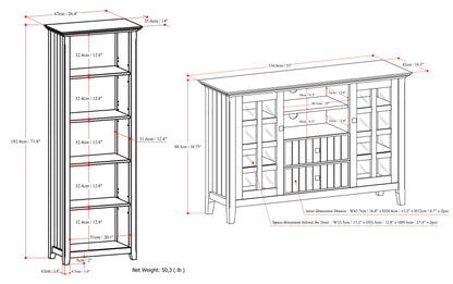 Acadian 53 inch Tall TV Stand with 26 inch 5 Shelf Bookcases (Set of 3)