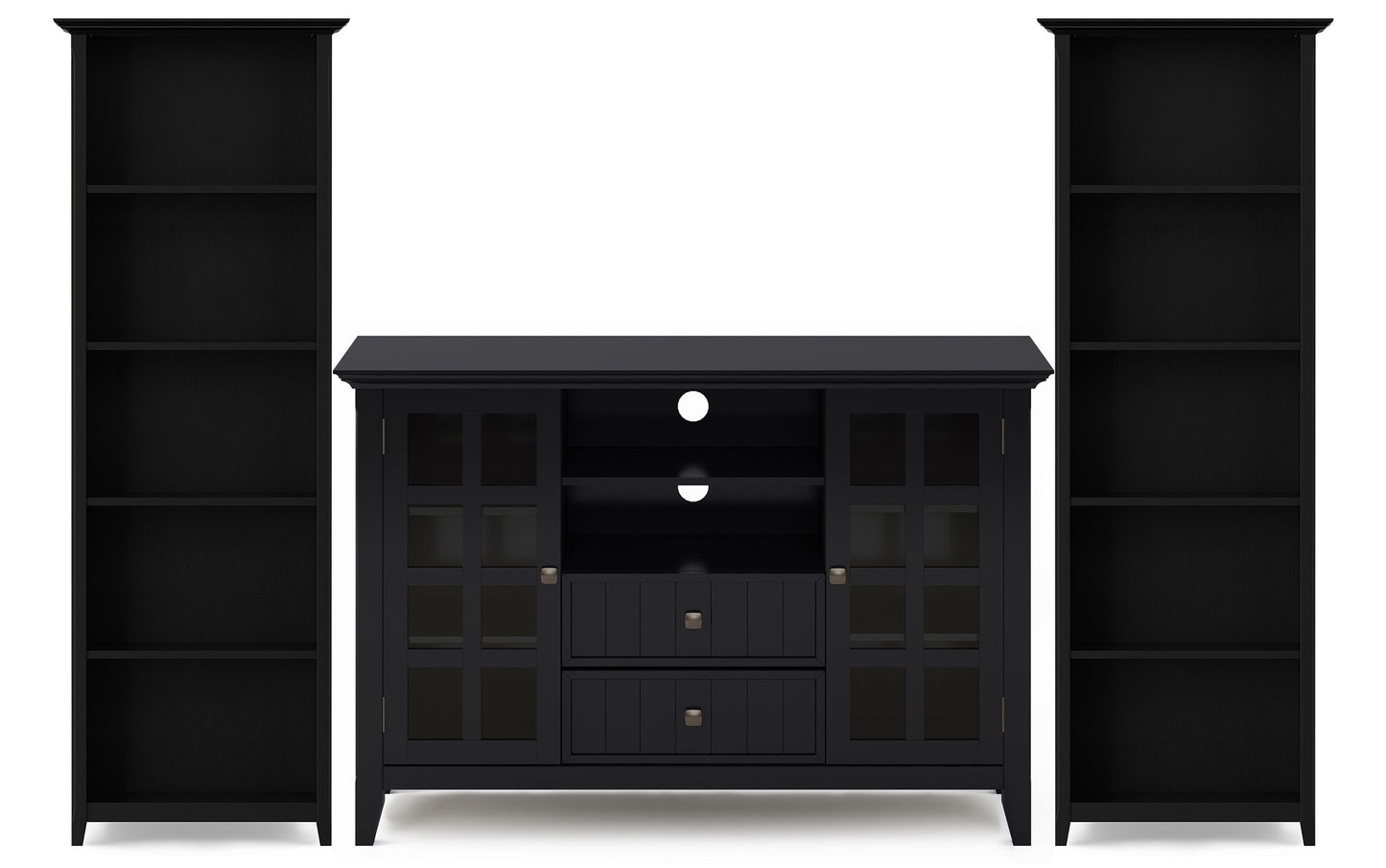 Acadian 53 inch Tall TV Stand with 26 inch 5 Shelf Bookcases (Set of 3)