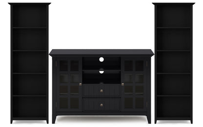 Acadian 53 inch Tall TV Stand with 26 inch 5 Shelf Bookcases (Set of 3)