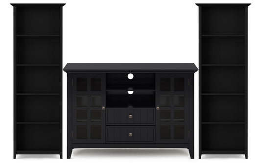 Acadian 53 inch Tall TV Stand with 26 inch 5 Shelf Bookcases (Set of 3)
