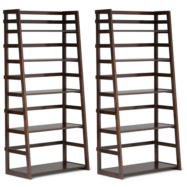 Solid Wood Bookcase | Acadian 30 inch Ladder Bookcase (Set of 2