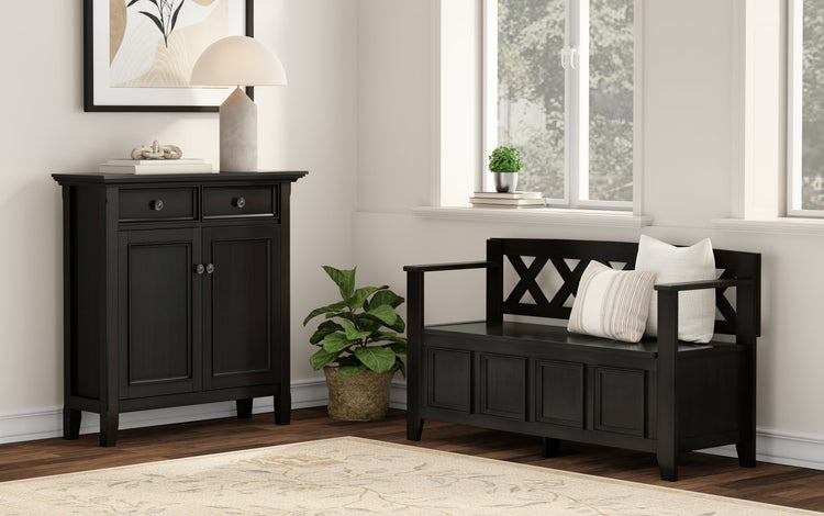 Hickory Brown | Amherst 48-inch Storage Bench and 36-inch Cabinet