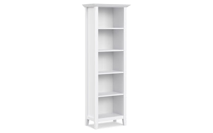 White | Amherst 72 inch TV Stand with 24 inch 5 Shelf Bookcases (Set of 3)