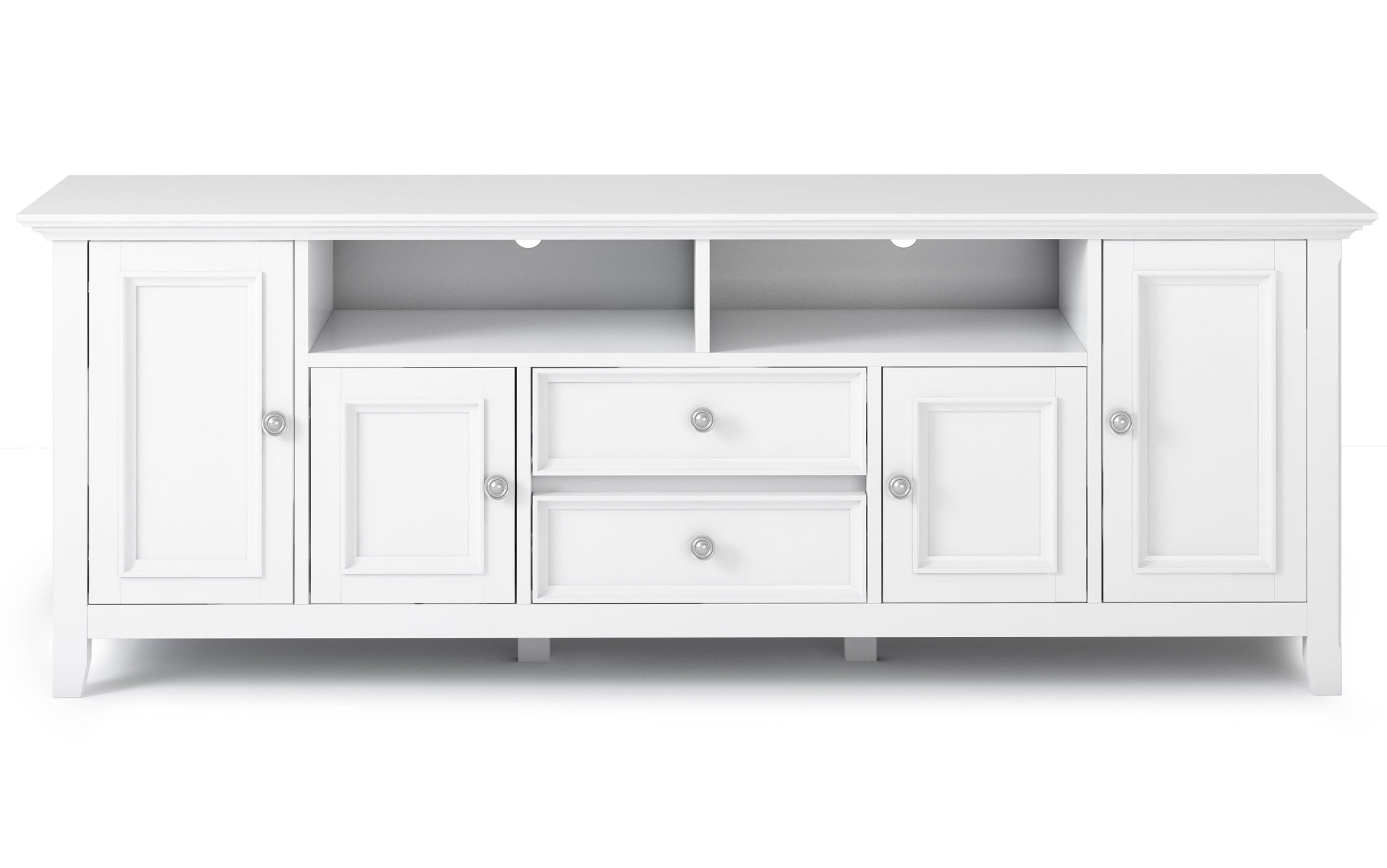 White | Amherst 72 inch TV Stand with 24 inch 5 Shelf Bookcases (Set of 3)