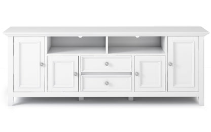 White | Amherst 72 inch TV Stand with 24 inch 5 Shelf Bookcases (Set of 3)
