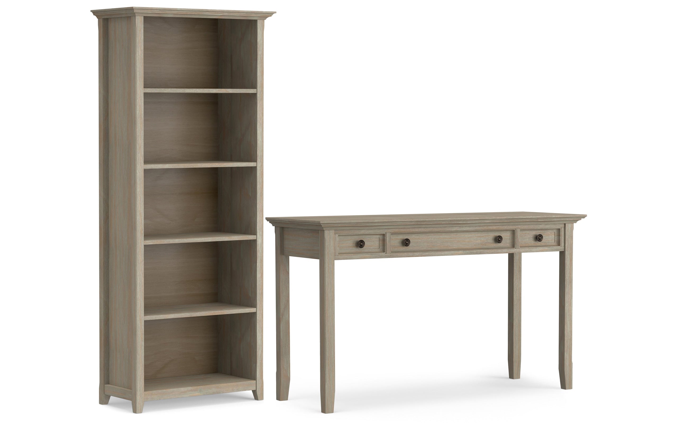 Distressed Grey | Amherst 54 inch Desk and 30 inch Bookcase (Set of 2)