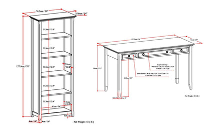Russet Brown | Amherst 54 inch Desk and 30 inch Bookcase (Set of 2)