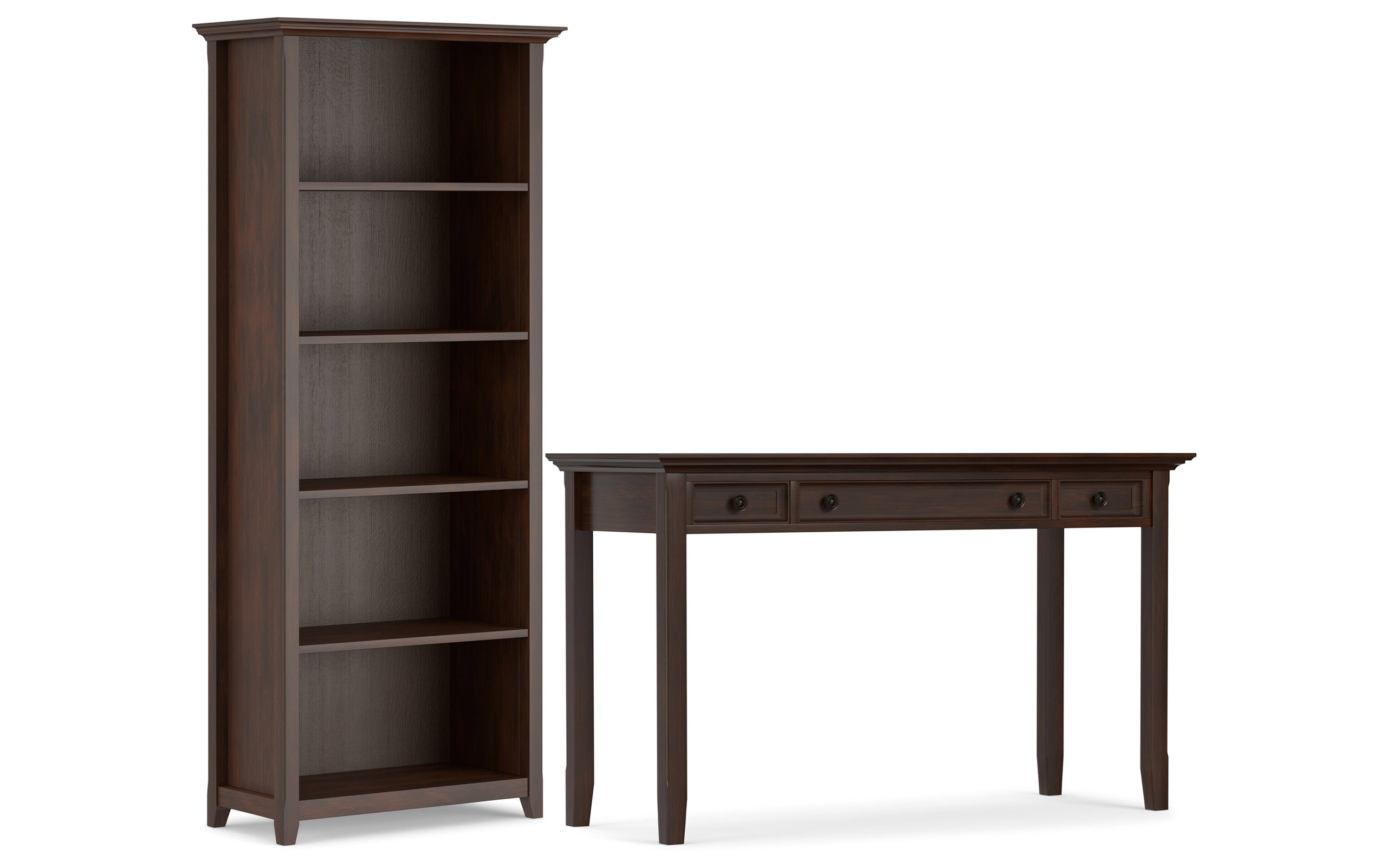 Russet Brown | Amherst 54 inch Desk and 30 inch Bookcase (Set of 2)