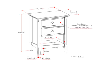 Black | Amherst 24 inch Bedside Table (Set of 2)