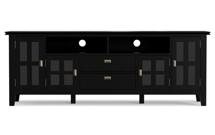 Black | Artisan 72 inch TV Stand with 26 inch 5 Shelf Bookcases (Set of 3)
