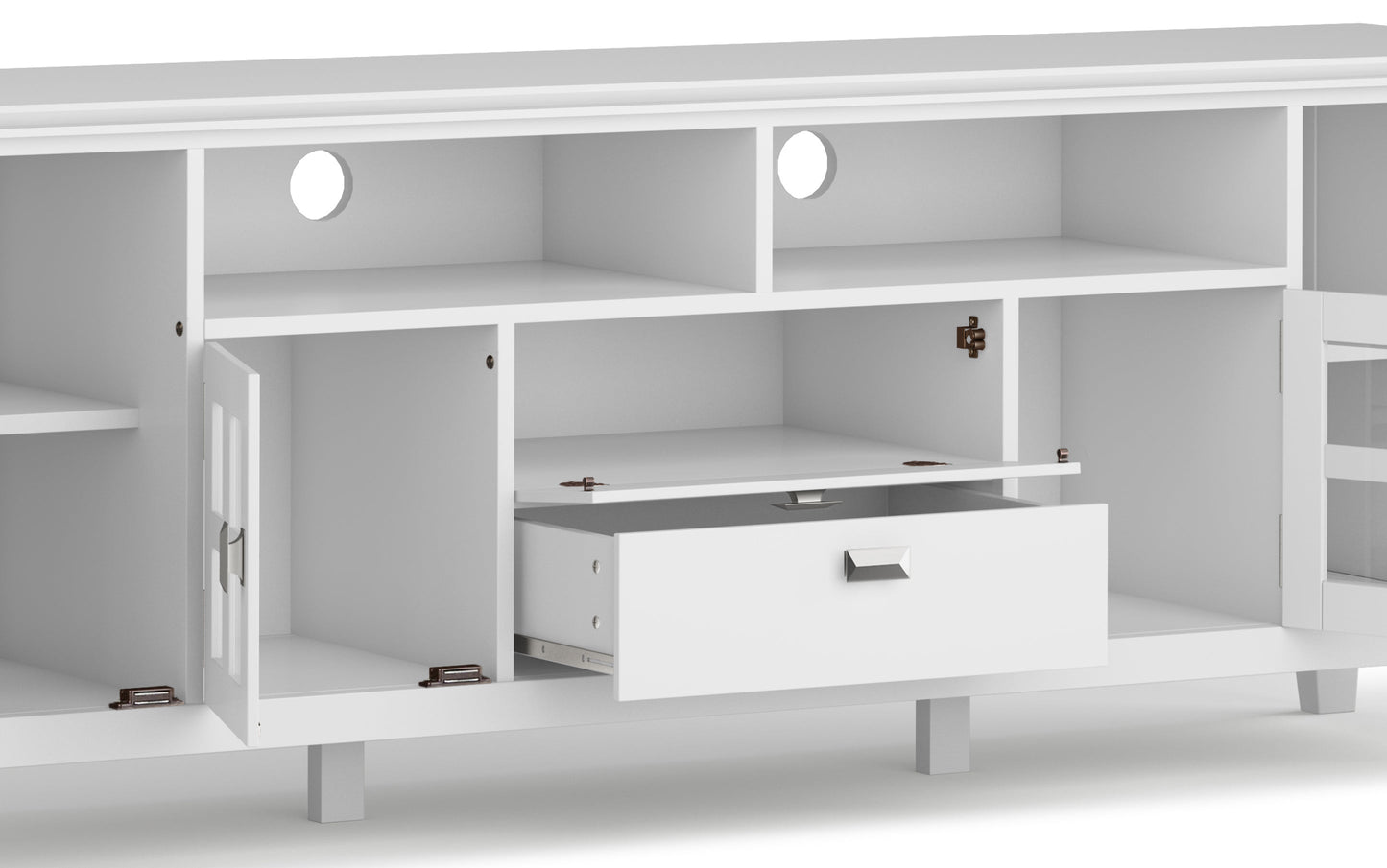 White | Artisan 72 inch TV Stand with 26 inch 5 Shelf Bookcases (Set of 3)