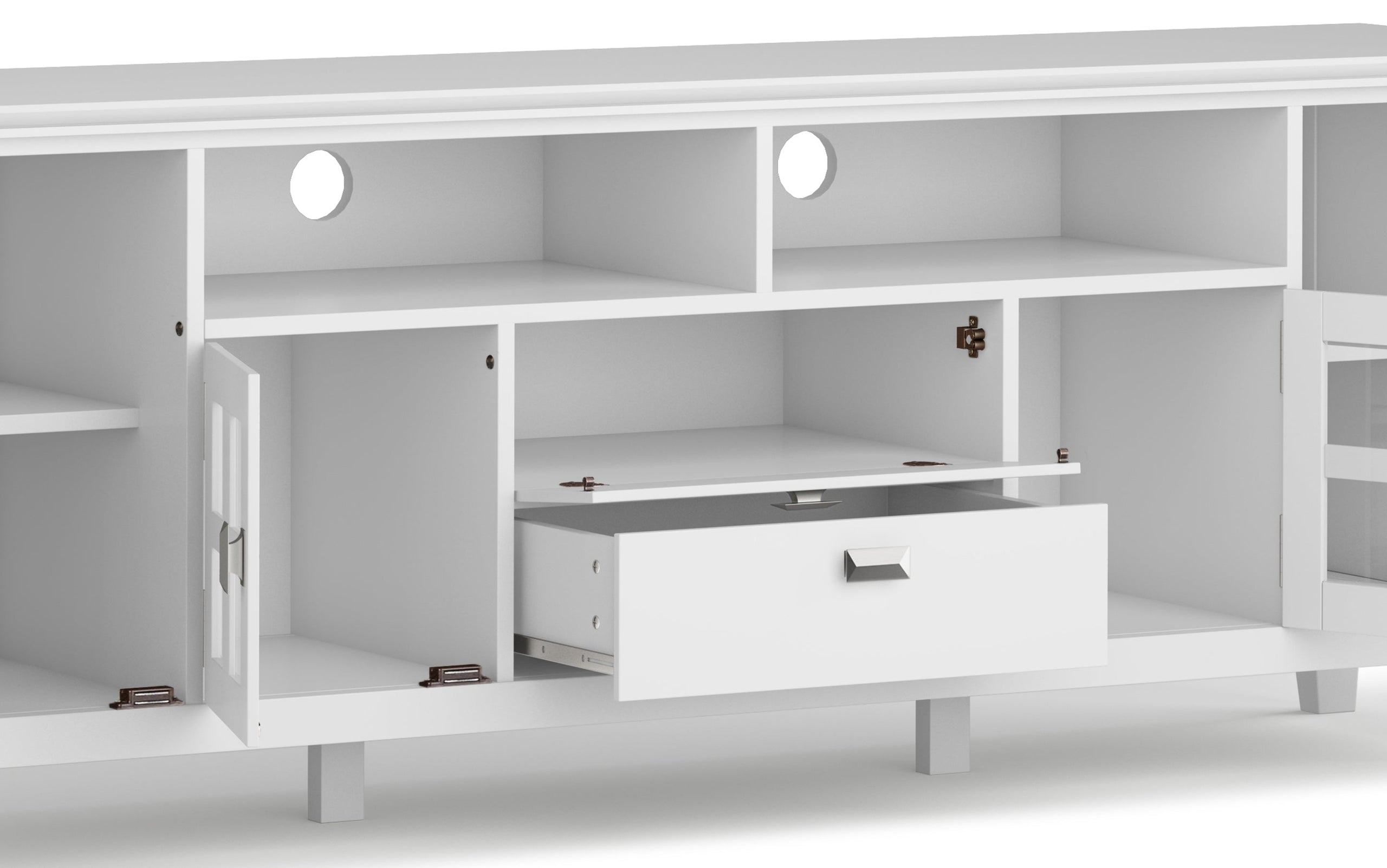 White | Artisan 72 inch TV Stand with 26 inch 5 Shelf Bookcases (Set of 3)