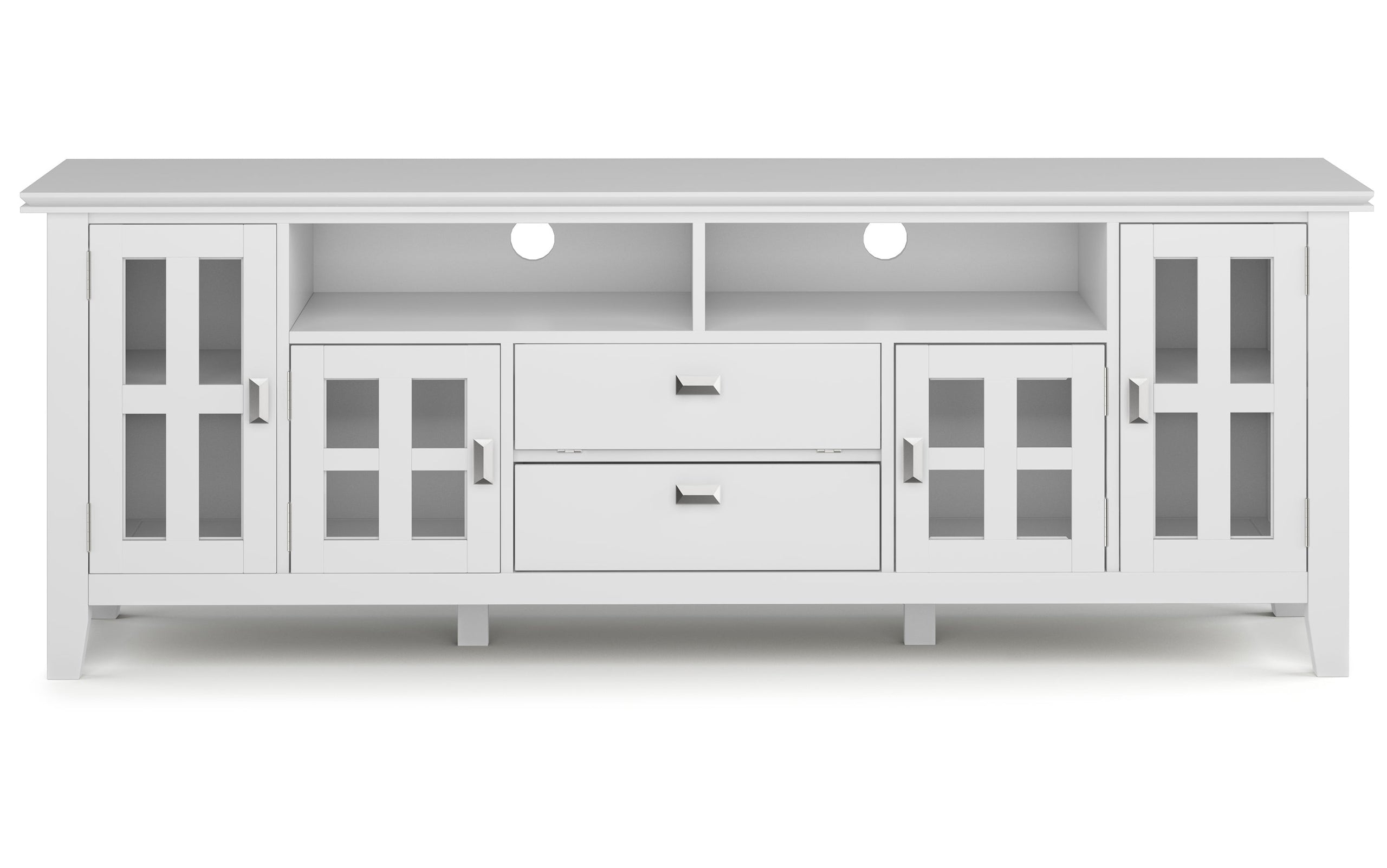 White | Artisan 72 inch TV Stand with 26 inch 5 Shelf Bookcases (Set of 3)
