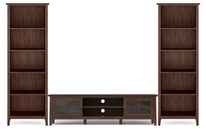 Artisan 72 inch Low TV Stand with 26 inch 5 Shelf Bookcases (Set of 3)