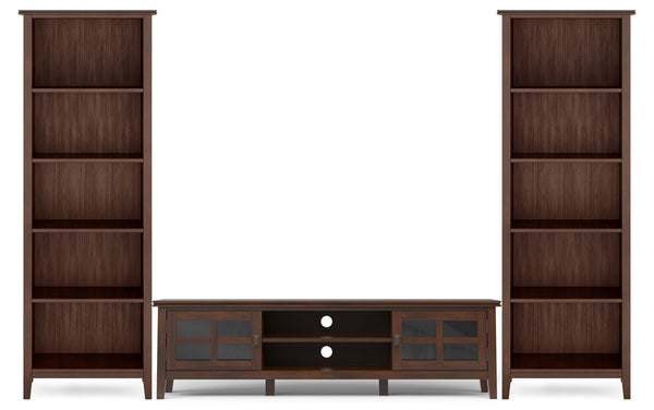 Artisan Solid Wood 72 inch Low TV Stand with 26 inch 5 Shelf