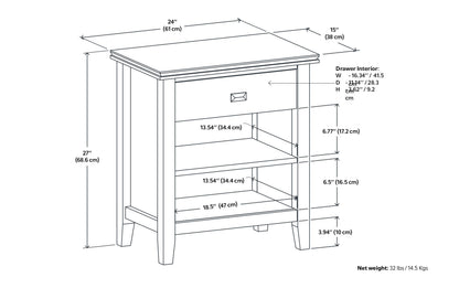 Russet Brown | Artisan 24 inch Night Stand (Set of 2)