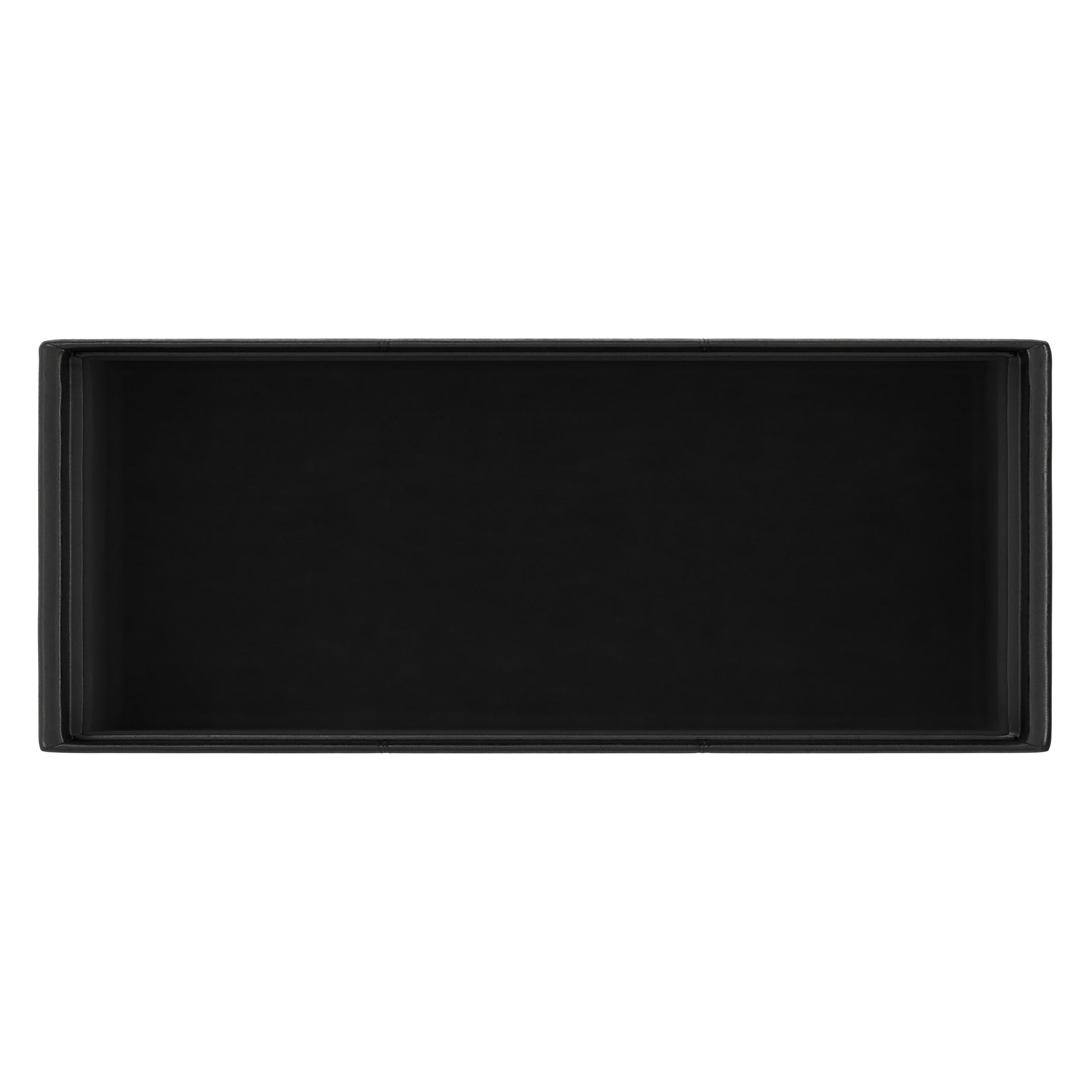 Distressed Black Distressed Vegan Leather | Avalon 3 Trays Ottoman in Distressed Vegan Leather